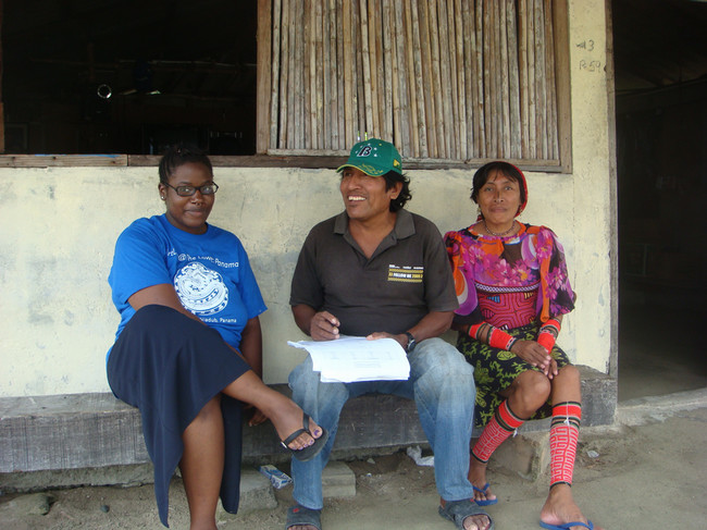 student with two other people in Panama.